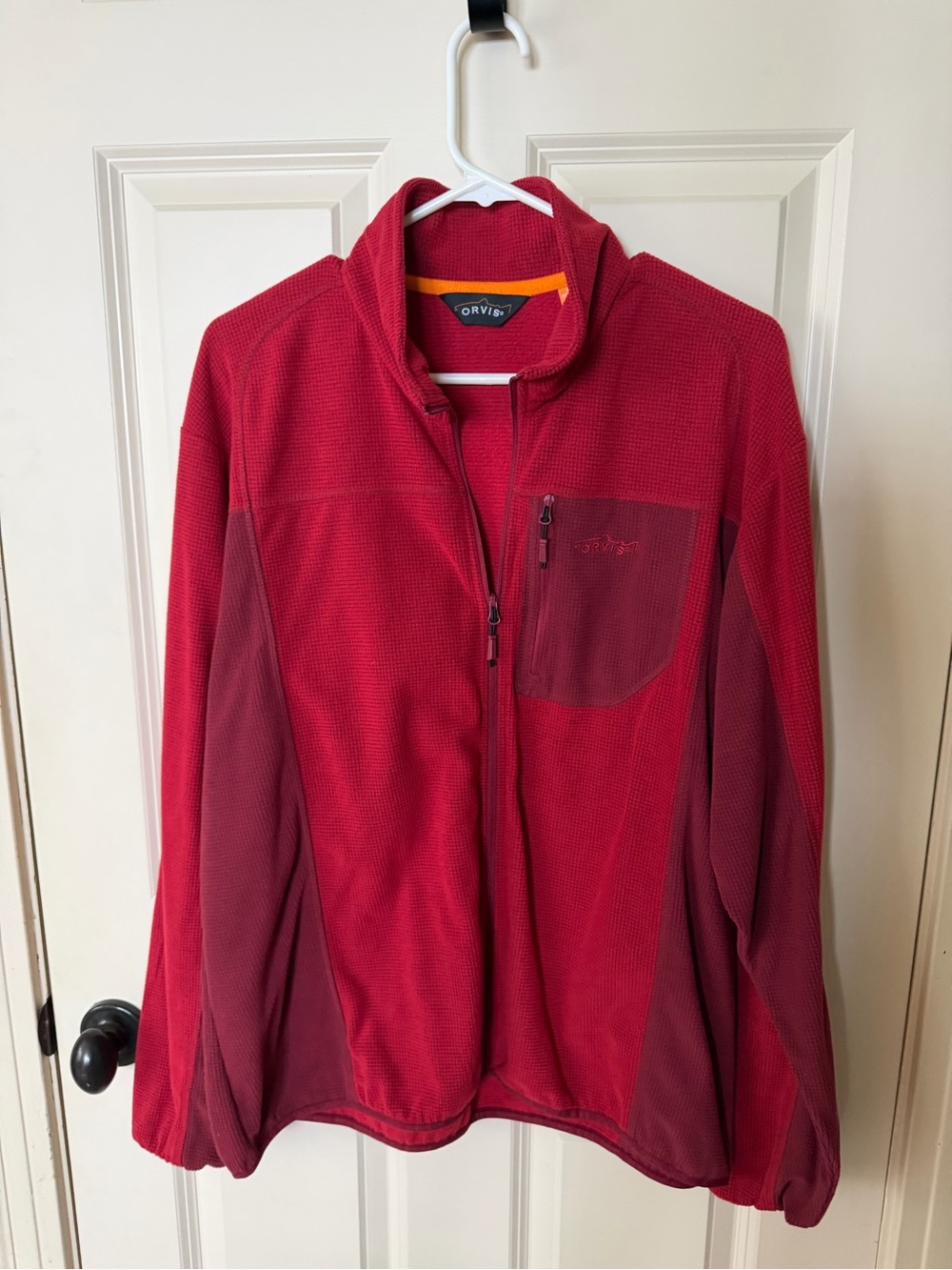 Orvis Men's Red Full-Zip Fleece Jacket